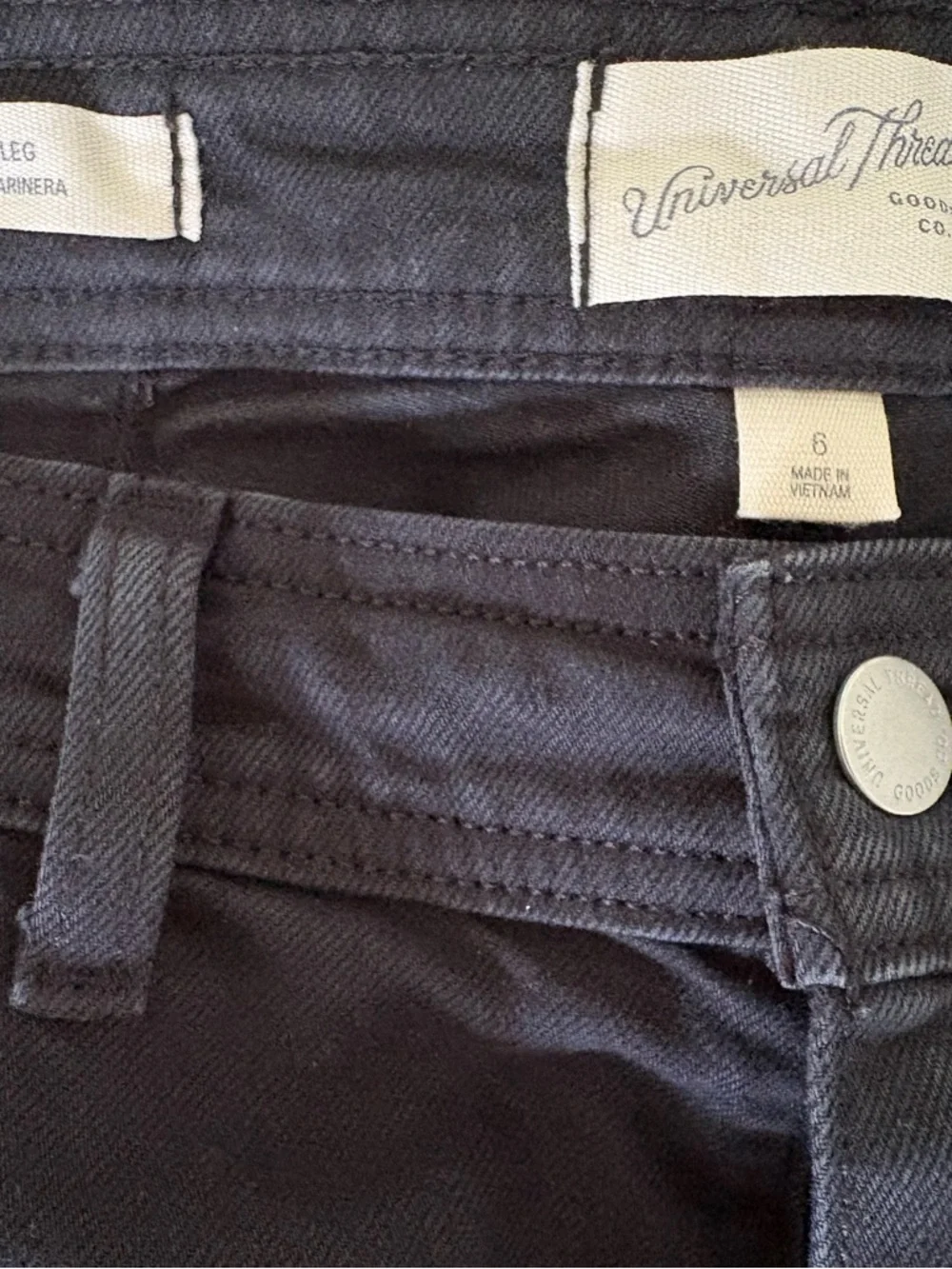 Target Universal Thread Sailor Wide Leg High-Rise Black Women's Jeans Size 6 - Picture 9 of 11